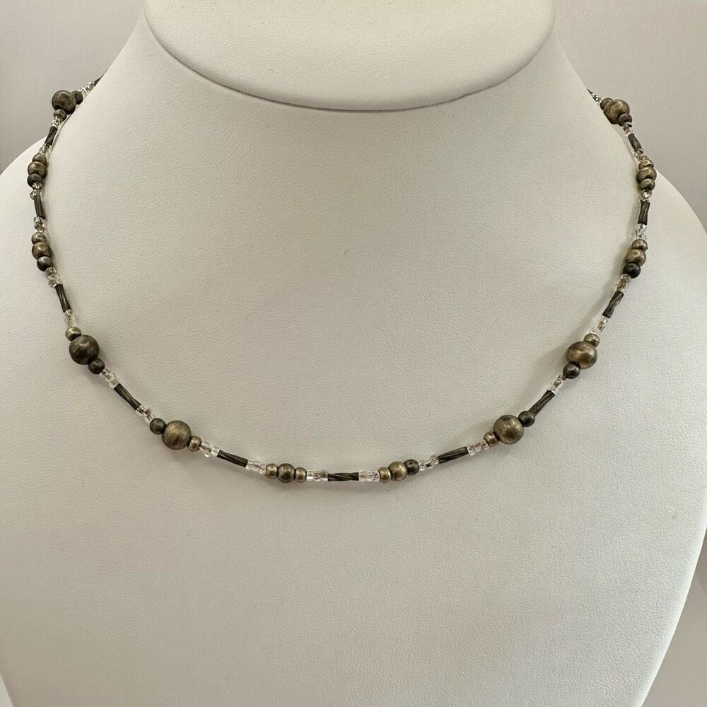 Grey beaded necklace